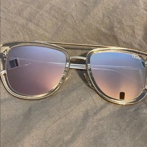 Quay Australia cat eye pink lenses with gold rims